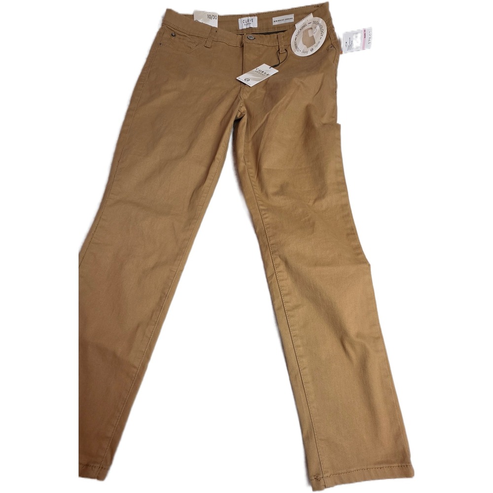 Curve Appeal Minimalist Jegging Tummy Tucking Shaping Tan Camel Pants Size 10/30